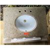 Image 1 : Stone Marble Design Round Sink w/ Sideboard