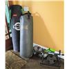 Image 1 : Qty 2 TK & Everlast Heavy Punching Bags w/ Misc Dumbbells, Weights & Bars