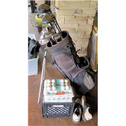 Golf Clubs - RamFX5 Titanium, White Steel with crate of over 350 golf balls.