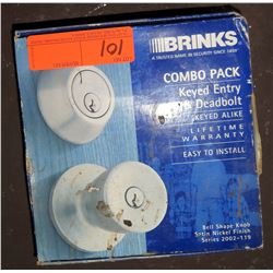 Brinks Security Combo Pack Entry & Deadbolt Keyed Alike Locks in Box