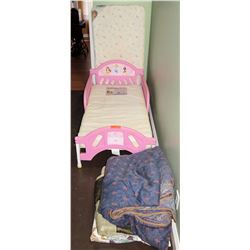 Disney Princess Toddler Bed w/ Baby Sealy Mattress & Blankets