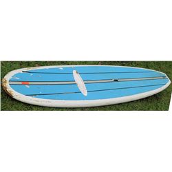 SP White Blue Stand Up Paddle Board SUP w/ 3 Fins