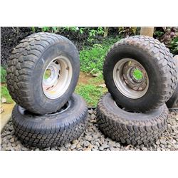 4-Truck Rims Aluminum Alloy 6x5.5 15 inch with 32x11.50R15LT mud tires approx. 3/4 tread
