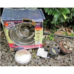2 Dodge Dually 16” rear wheel covers chrome 2 Chevy Dually hubcaps and spacers