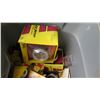 Image 2 : Plastic Bin w/ Auto Meter Brand Parts - Gauges, Misc Parts