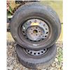 Image 1 : 2-5x4.25x16 stock steel rims with 215/65R16 tires approx. 60% tread