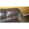 Image 2 : Brown Leather 3 Seat Couch Sofa