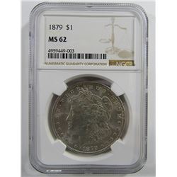 1879-P Morgan Silver Dollar $ NGC MS 62