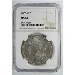 1880-O Morgan Silver Dollar $ NGC MS 62