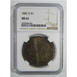 1882-O Morgan Silver Dollar $ NGC MS 61 Beautifull