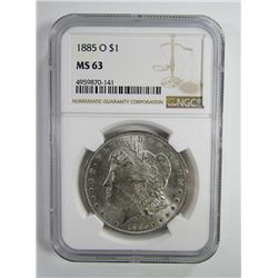 1885-O Morgan Silver Dollar $ NGC MS 63