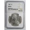 Image 1 : 1887-P Morgan Silver Dollar $ NGC MS 62 Blast Whit