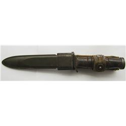 WWII US M3 UTICA FIGHTING KNIFE WITH FLAMING BOMB