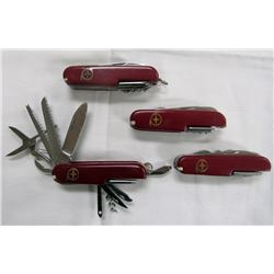 4 VINTAGE SWISS ARMY KNIVES