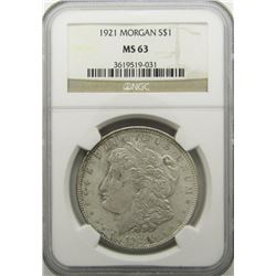 1921 MORGAN DOLLAR NGC MS63