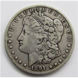 1891-CC MORGAN DOLLAR VG