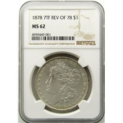 1878 7 Tail Feather Reverse of 78 Morgan Silver