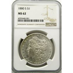 1880-S Morgan Silver Dollar $ NGC MS 62