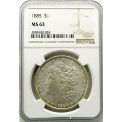 1885-P Morgan Silver Dollar $ NGC MS 63