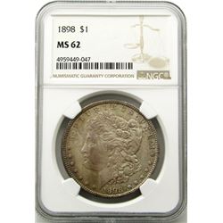 1898-P Morgan Silver Dollar $ NGC MS 62