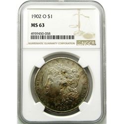 1902-O Morgan Silver Dollar $ NGC MS 63