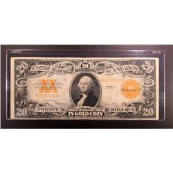 1922 $20 U.S. GOLD CERTIFICATE