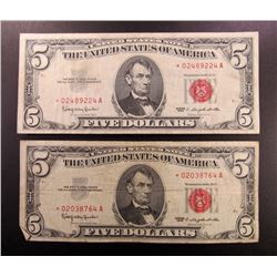 2-STAR NOTES $5 RED SEAL NOTES