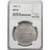 Image 1 : 1883-P Morgan Silver Dollar $ NGC MS 63