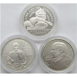 3 - SILVER COMMEM DOLLARS: