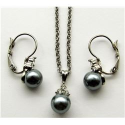 STERLING SILVER NECKLACE & EARRING SET