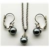 Image 1 : STERLING SILVER NECKLACE & EARRING SET