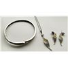 Image 1 : 3 PIECE STERLING SILVER SET: 1 BRACELET,