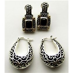 2 PAIRS OF STERLING SILVER EARRINGS