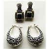 Image 1 : 2 PAIRS OF STERLING SILVER EARRINGS