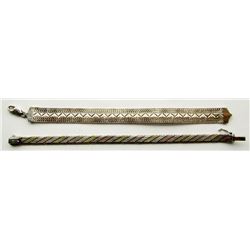 2 STERLING SILVER BRACELETS - FLASHY