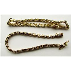 2 STERLING SILVER GOLD PLATED BRACELETS