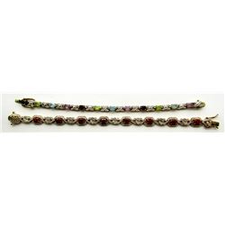 2 STERLING SILVER GOLD PLATED BRACELETS