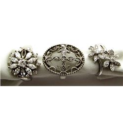 3 STERLING SILVER RINGS