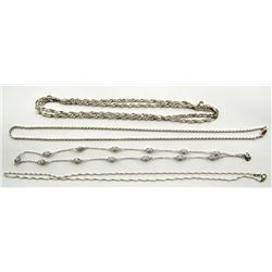 LOT OF 4 STERLING SILVER CHAINS