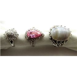 3 SILVER STERLING RINGS