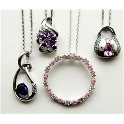 4 STERLING SILVER NECKLACES