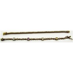 2 STERLING SILVER GOLD PLATED BRACELETS