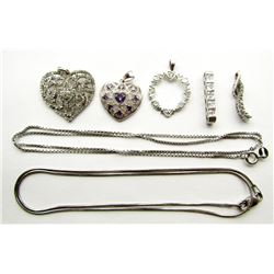 STERLING SILVER NECKLACE LOT INCLUDES: