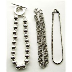 3 STERLING SILVER BRACELETS