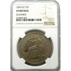 1875-CC SEATED TRADE $ NGC VF DETAILS