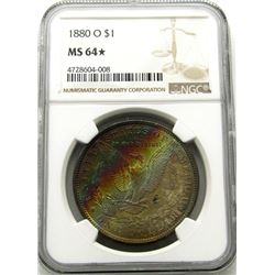 1880-O MORGAN SILVER DOLLAR NGC MS 64*
