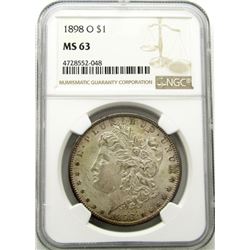 1898-O MORGAN SILVER DOLLAR NGC MS 63