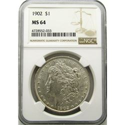 1902 MORGAN SILVER DOLLAR NGC MS 64