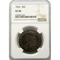 1826 BUST HALF DOLLAR NGC VF 30