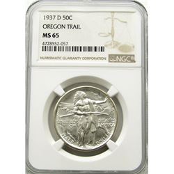 1937-D OREGON TRAIL COMMEM NGC MS 65